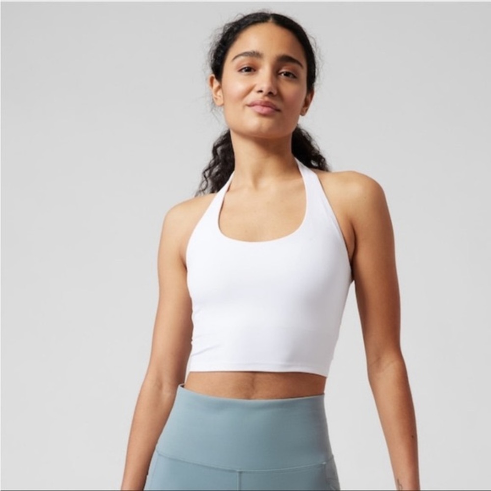 Athleta Halter Crop Bra A-C (White)